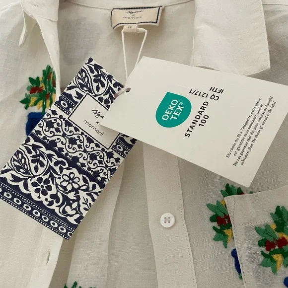 Sézane x Momoni Collaboration Tomboy Shirt NWT in Size 0 - Picture 8 of 9